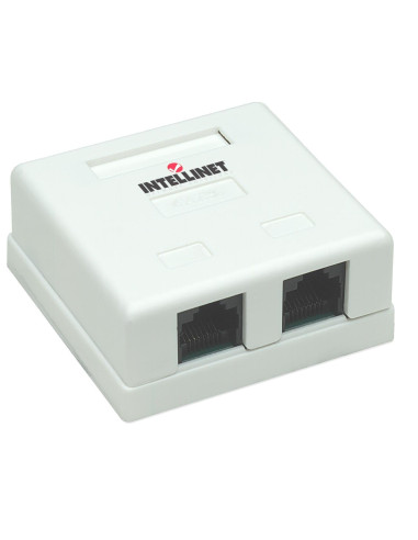 Presa a Muro con 2 Frutti RJ45 Cat. 5E UTP Beige