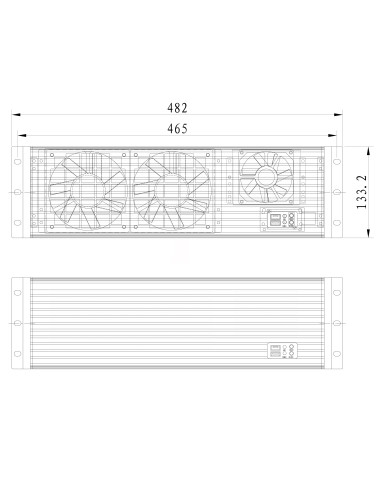 Chassis Industriale da Rack 19'' 3U Ultra Compatto Nero