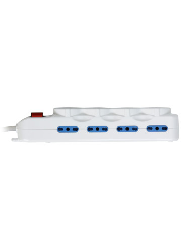 Multipresa 8 Posti Italiana Bipasso / 4 Schuko con Interruttore