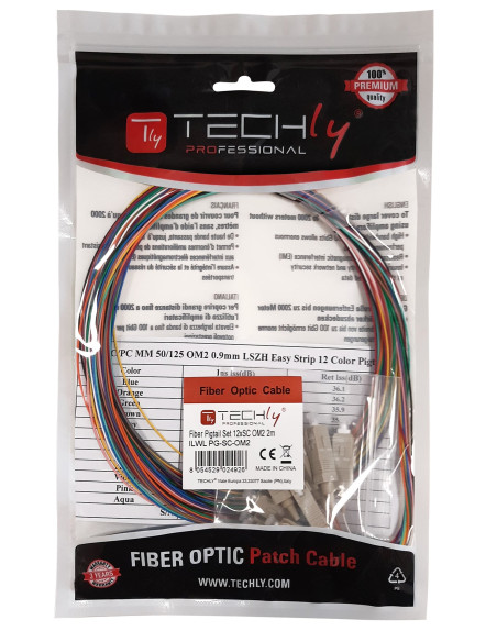 Set 12 Pigtail Fibra Ottica Multimodale OM2 SC 50/125 2 m