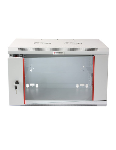 Armadio Rack 19'' a muro 6 unit&agrave sezione unica prof. 600mm Grigio