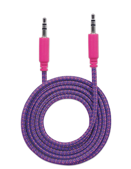 Cavo Audio con Guaina Intrecciata 1m Viola/Fucsia con Blister