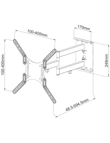 Supporto a Muro Ultra Slim per TV LED LCD 23-55'' Nero