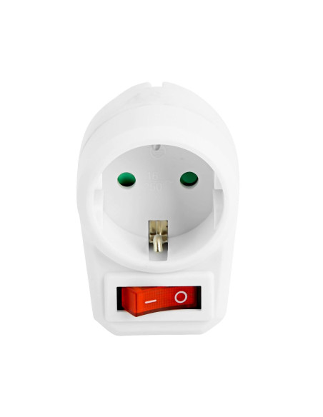 Adattatore con Presa Schuko CEE 7/4 con Interruttore Bianco