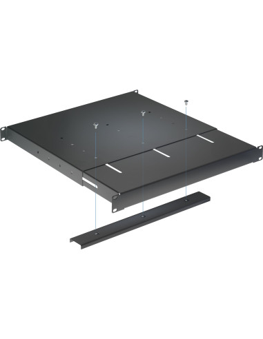 Mensola estensibile per Rack 19'' 1U Nero 4 punti