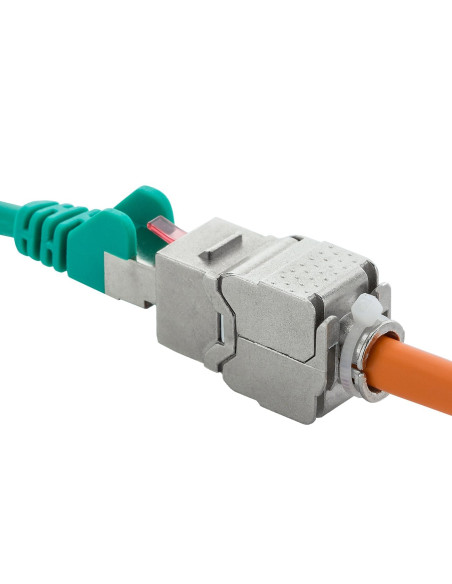 Frutto Keystone RJ45 Cat6A 10Gigabit STP 180&deg Tooless Slim