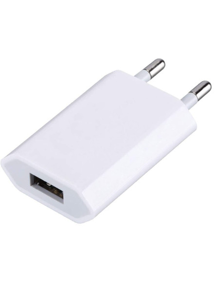 Caricatore USB 1A Compatto Spina Europea Bianco