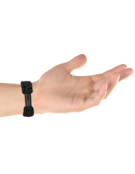 Bracciale Paracord con Micro USB Nero