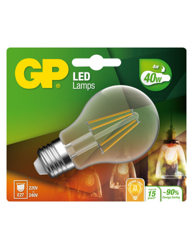 Lampadina LED E27 Bianco Caldo 4W Filamento Classe A++