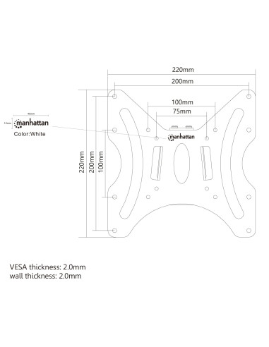 Supporto a Muro Universale Ultra Sottile per TV Flat-Panel 23-42''