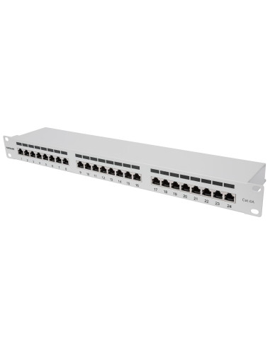 Pannello Patch FTP 24 porte 19'' Cat6a Grigio