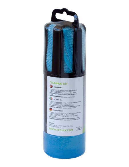 Spray di Pulizia per Monitor LCD con Panno in Microfibra Azzurro