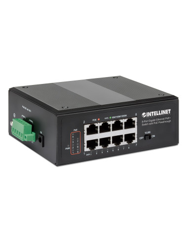 Switch Ethernet Gigabit 8 porte PoE+ con PoE Passante