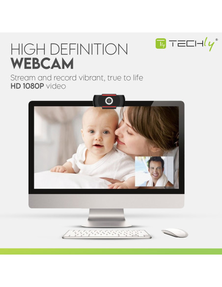 Webcam USB full HD 1080p con Riduzione del Rumore e Auto Focus