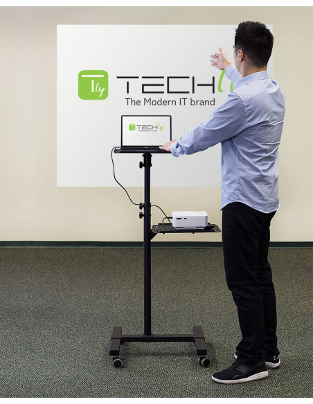 Carrello per Proiettore Notebook Regolabile con Mensola