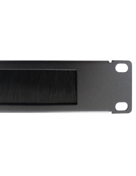 Pannello Passacavi 1U Forato con Spazzola Nero
