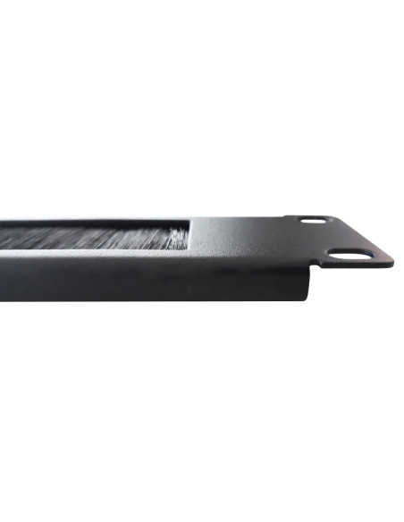 Pannello Passacavi 1U Forato con Spazzola Nero