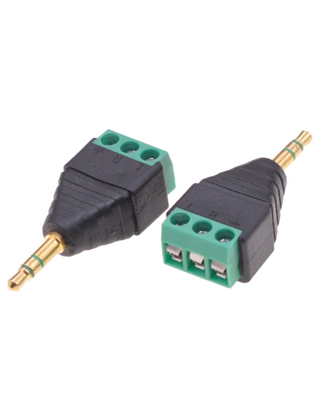 Adattatore Connettore Audio 3.5 mm Maschio a Terminal Block 3 pin