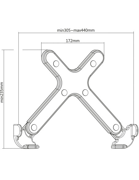 Supporto Laptop Regolabile con Montaggio VESA per Adattamento a Staffa