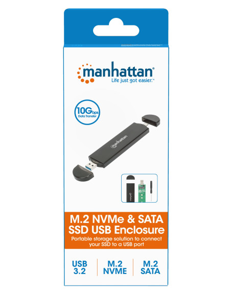 Box Esterno USB SSD M.2 NVMe e SATA Connessioni USB-C&trade e USB A