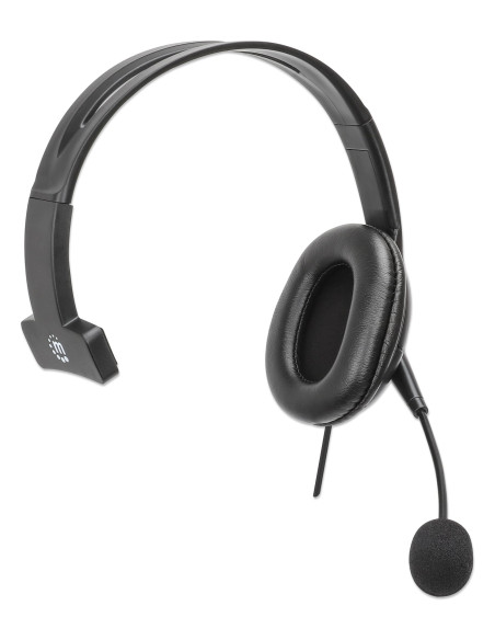 Cuffia Mono USB con Microfono Reversibile Cavo 2m