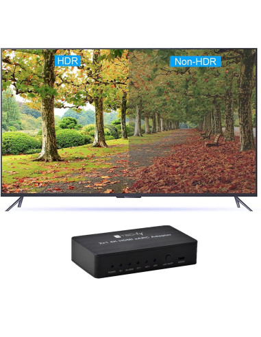Switch HDMI 2.0 2x1 4K@60Hz con Splitter Audio eARC/ARC per Soundbar