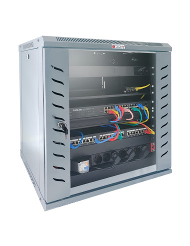 Armadio Rack 19'' a Muro 20 Unit&agrave P.450 mm Flat Pack Grigio