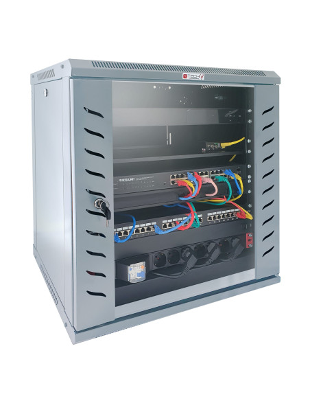 Armadio Rack 19'' a Muro 20 Unit&agrave P.450 mm Flat Pack Grigio