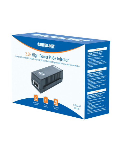 Iniettore PoE+ High Power 2.5G 30W
