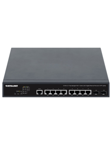 Switch PoE++ 10 porte L2 Fully Managed con 8 porte Ethernet Gigabit e 2 SFP Uplink