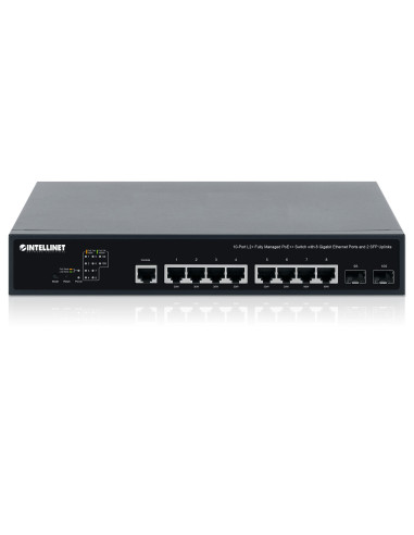 Switch PoE++ 10 porte L2 Fully Managed con 8 porte Ethernet Gigabit e 2 SFP Uplink