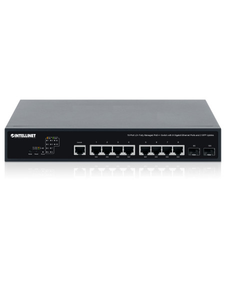 Switch PoE++ 10 porte L2 Fully Managed con 8 porte Ethernet Gigabit e 2 SFP Uplink