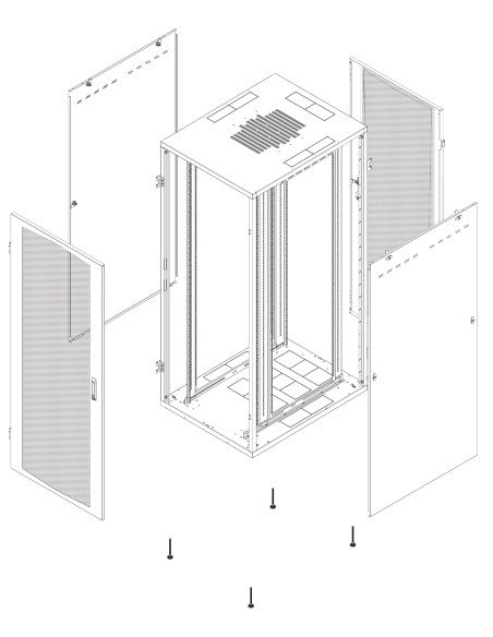 Armadio Server Rack NextGen 1000 19'' 800x1200 42U Nero Porta Grigliata