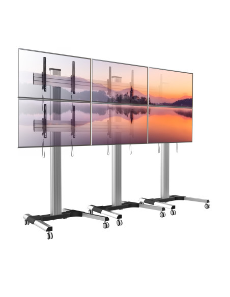 Supporto a Pavimento per 6 TV LCD/LED 22-55'' per Video Wall