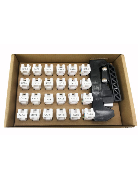Kit 24 Frutti Cat.6 UTP 90&deg Keystone con Pinza Crimpatrice