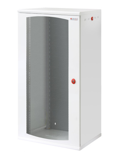Armadio Rack 19'' a muro 22U sezione unica P 600mm Porta Grigliata Bianco