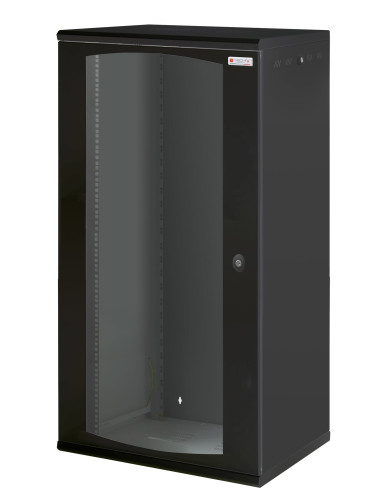 Armadio Rack 19'' a muro 22 unit&agrave sezione unica prof. 600mm Nero