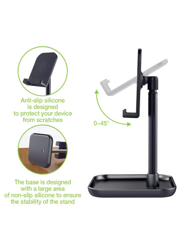 Supporto Universale Porta Smartphone e Tablet ad Altezza Regolabile