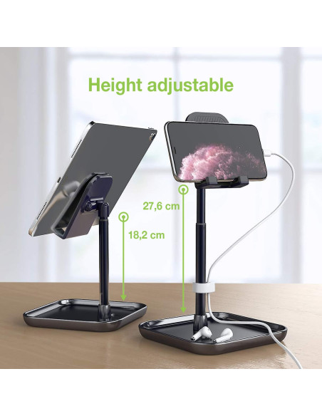 Supporto Universale Porta Smartphone e Tablet ad Altezza Regolabile
