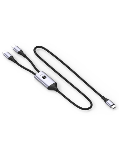 Cavo di Ricarica Sdoppiatore USB-C&trade Maschio a Due USB-C&trade Maschio 100W 1