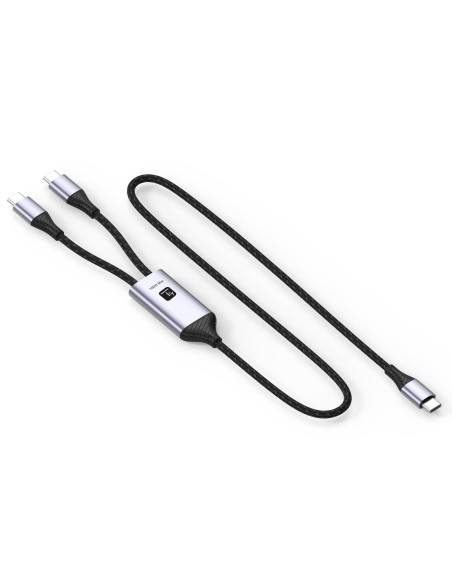 Cavo di Ricarica Sdoppiatore USB-C&trade Maschio a Due USB-C&trade Maschio 100W 1