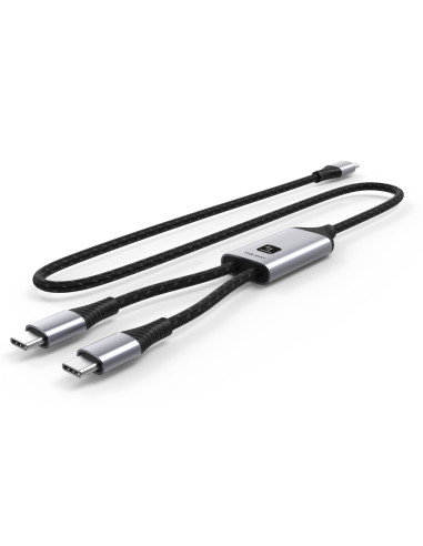 Cavo di Ricarica Sdoppiatore USB-C&trade Maschio a Due USB-C&trade Maschio 100W 1