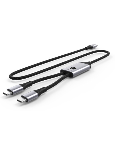 Cavo di Ricarica Sdoppiatore USB-C&trade Maschio a Due USB-C&trade Maschio 100W 1