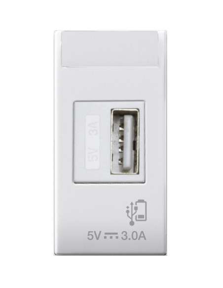 Domus S44 Caricatore USB-A 3A 240V 1 Modulo Bianco Lucido