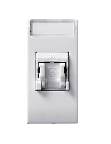 Domus S44 Presa RJ45 Cat.6 UTP Connettore 3M con Tappo Bianco Lucido