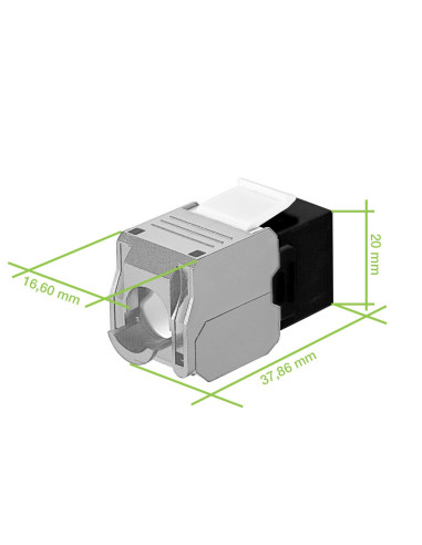 Frutto Keystone RJ45 Cat.6A UTP Tool-Free Nero Grigio