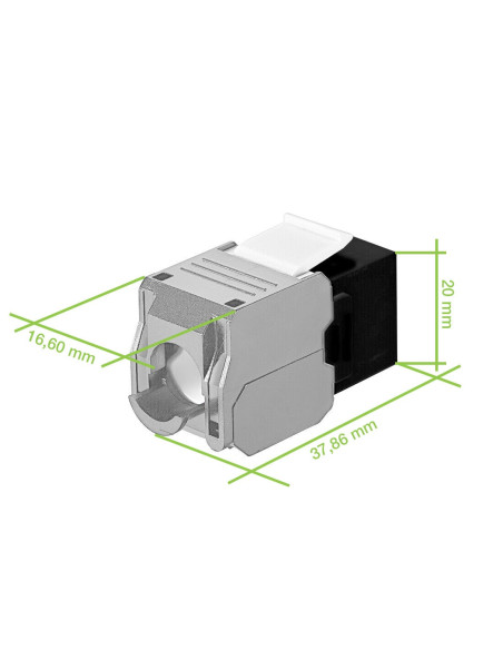 Frutto Keystone RJ45 Cat.6A UTP Tool-Free Nero Grigio