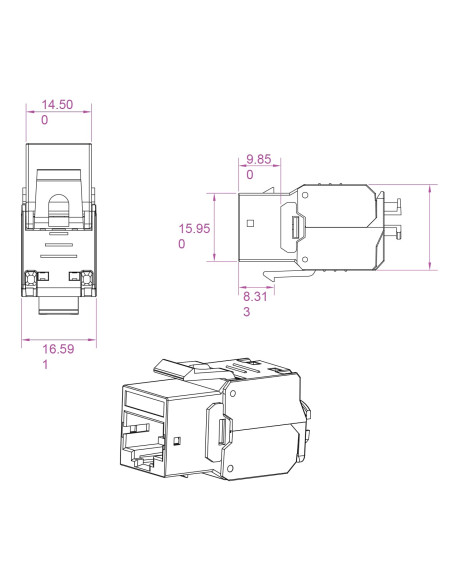 Frutto Keystone RJ45 Cat.6 STP Tooless