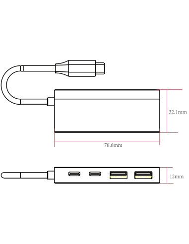 Hub USB3.2 2 Porte USB-A e 2 Porte USB-C&trade