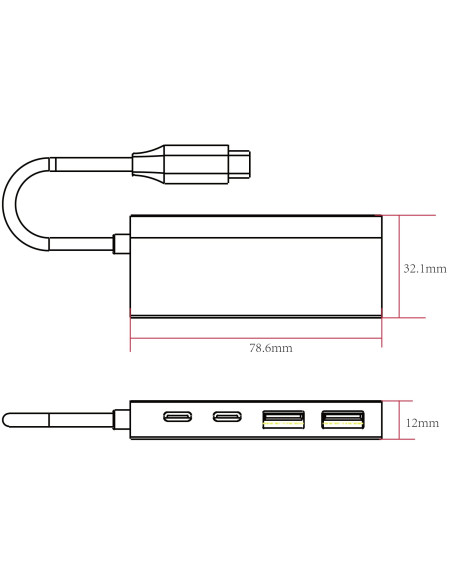 Hub USB3.2 2 Porte USB-A e 2 Porte USB-C&trade